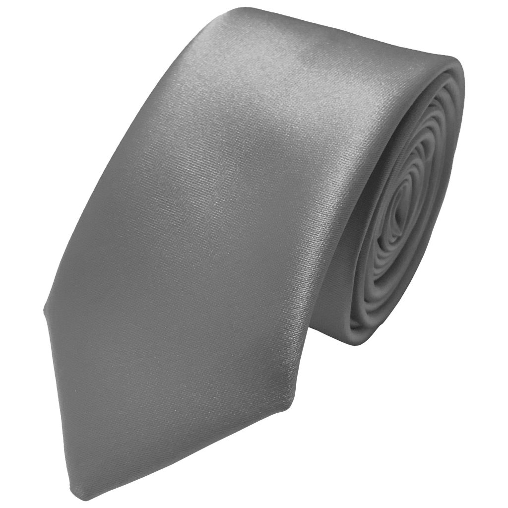 Satin Slate Italian Satin Skinny Wedding Tie