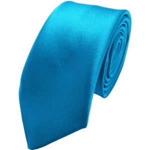 Satin Turquoise Italian Satin Skinny Wedding Tie