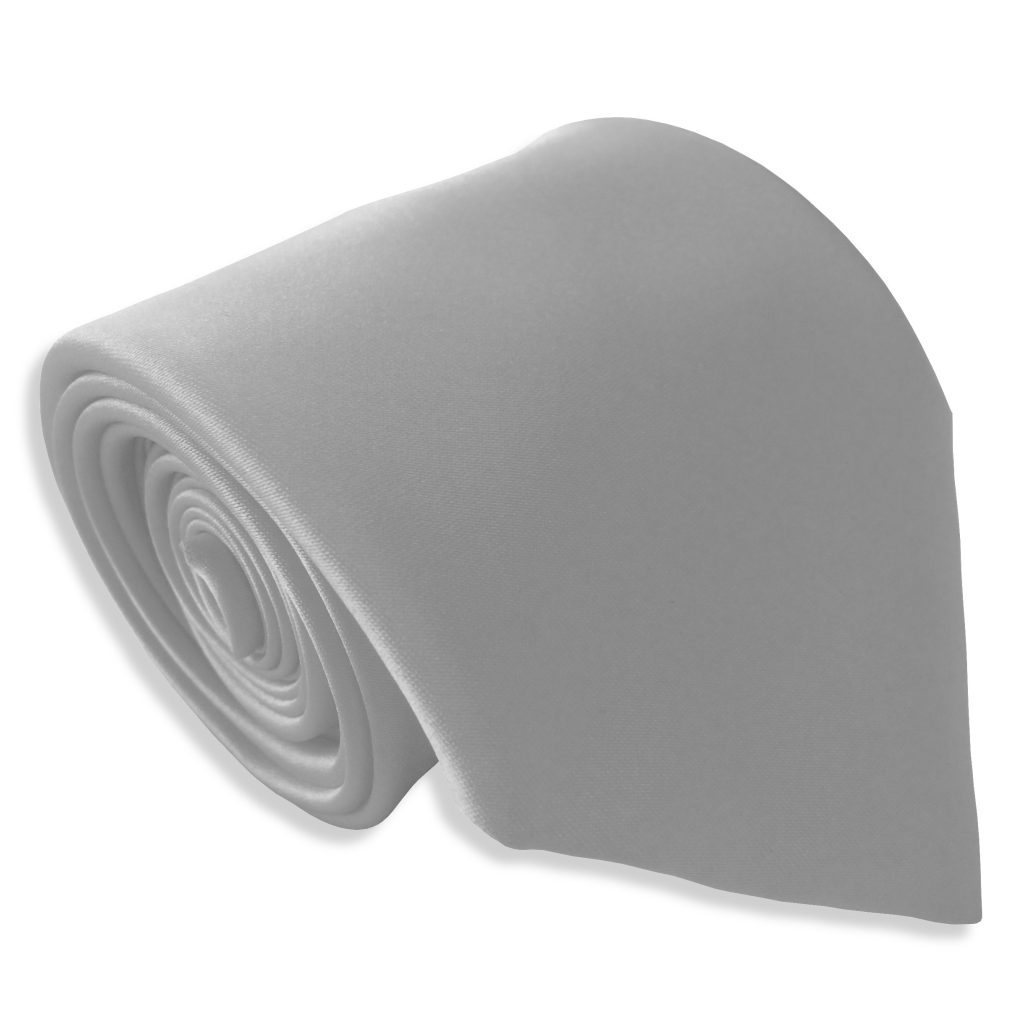 Satin Silver Italian Satin Wedding Tie