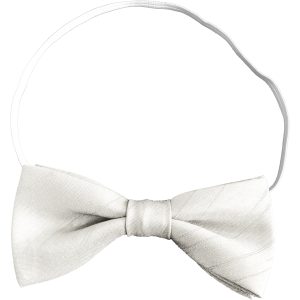 Ivory Dupion Toddler Elastic Bow Tie