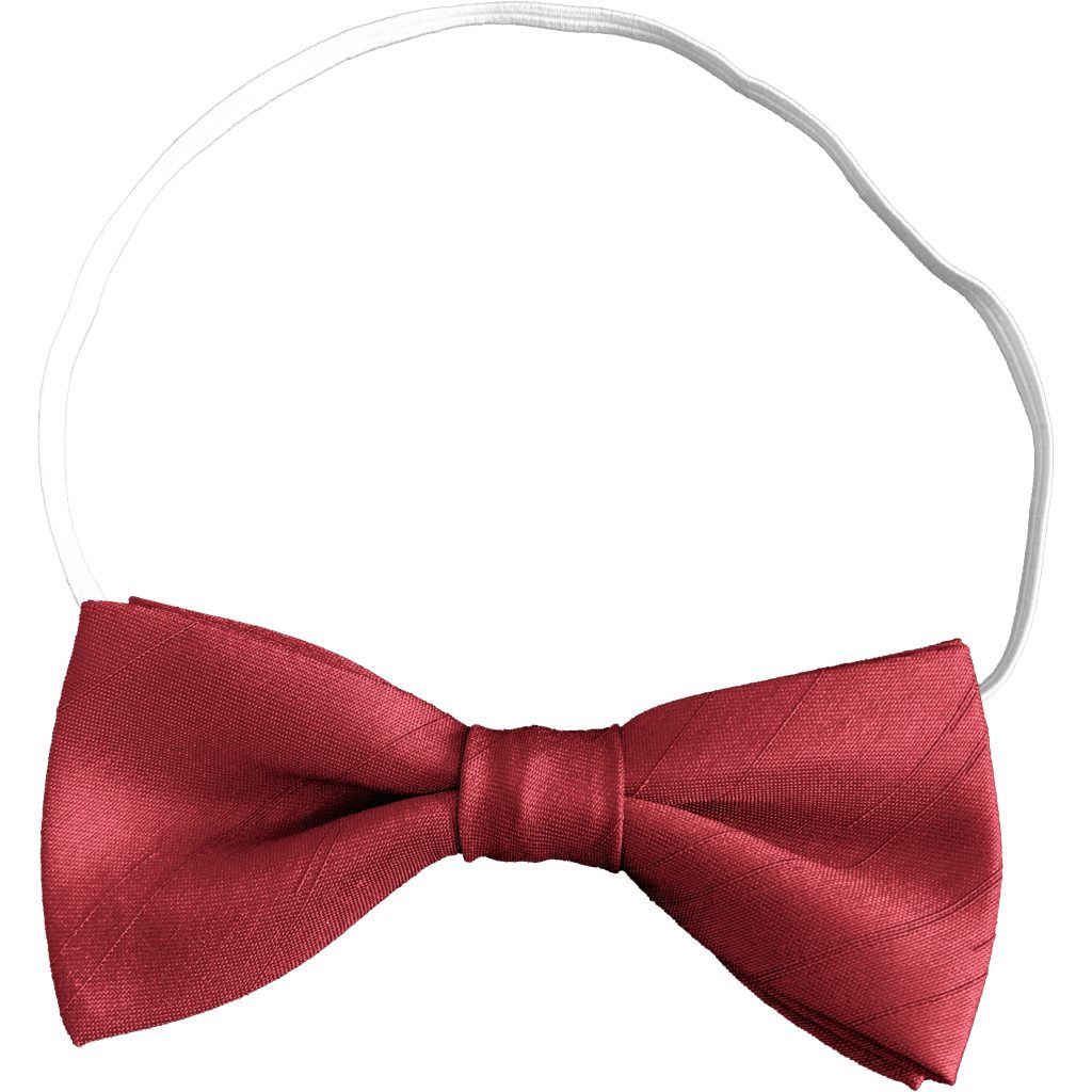 Ruby Red Dupion Toddler Elastic Bow Tie