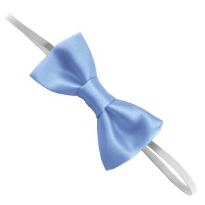 Satin Baby Blue Elastic Bow Tie