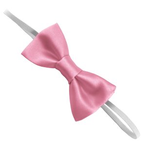 Satin Baby Pink Elastic Bow Tie