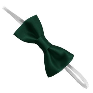 Satin Bottle green Elastic Bow Tie