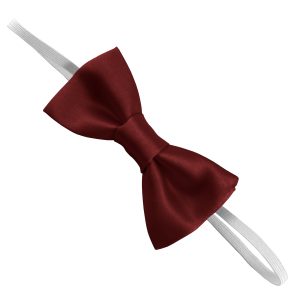 Satin Burgundy Elastic Bow Tie
