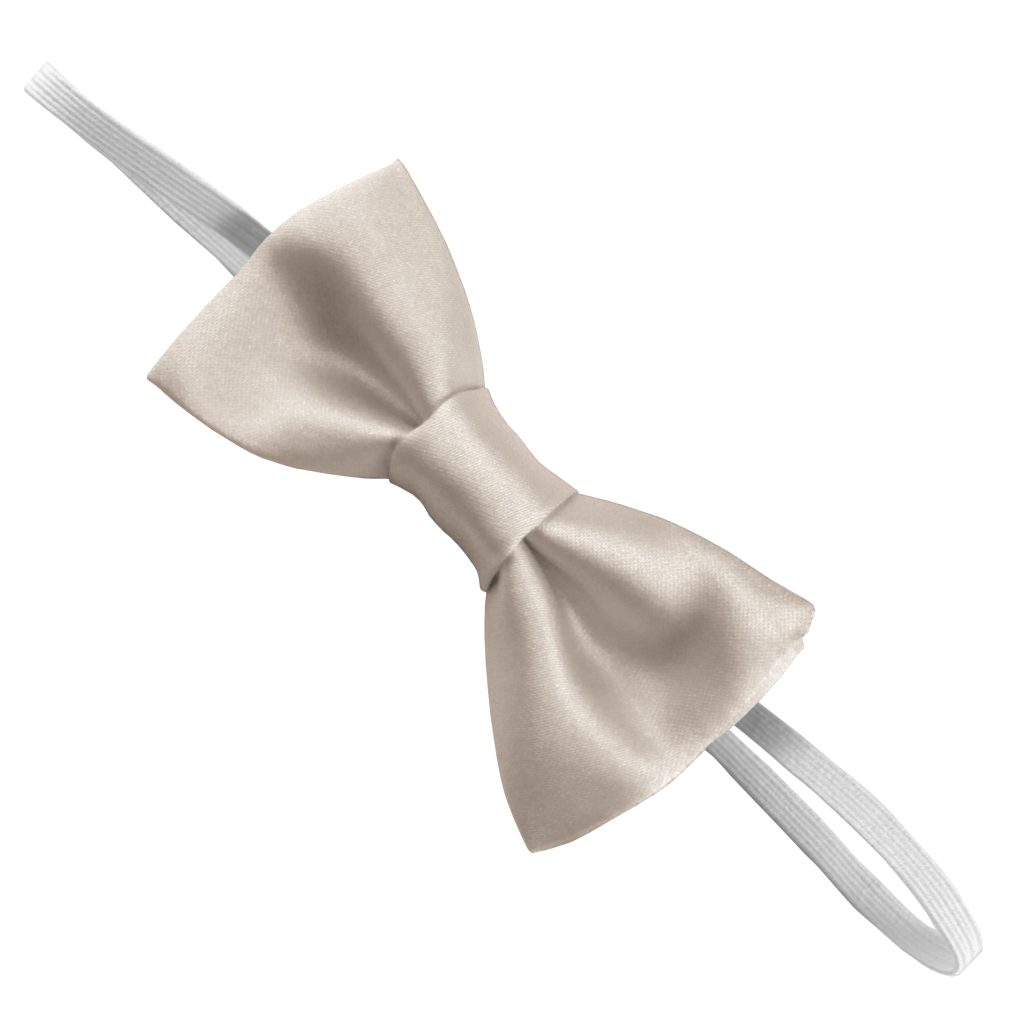 Satin Champagne Italian Satin Wedding Toddler Elastic Bow Tie