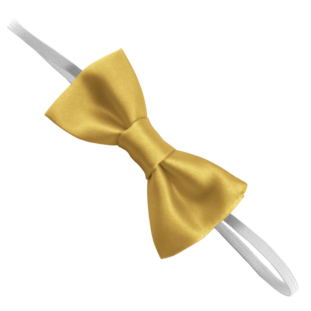 Satin Gold Elastic Bow Tie