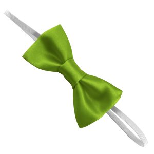 Satin Lime Elastic Bow Tie