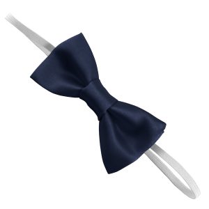 Satin Navy Elastic Bow tie