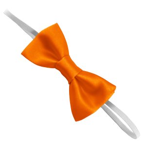 Satin Orange Elastic Bow Tie