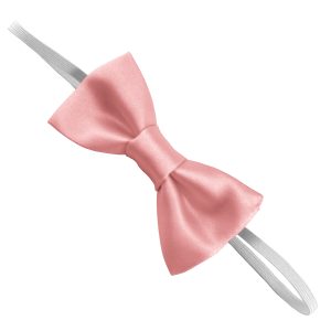 Satin Peach Echo Elastic Bow Tie