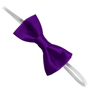 Satin Purple Elastic Bow Tie