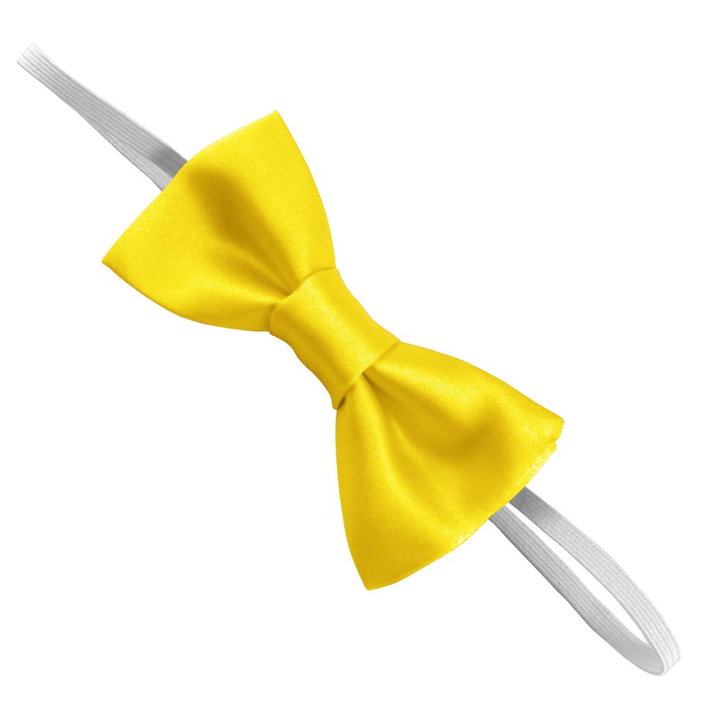 Satin Yellow Elastic Bow Tie