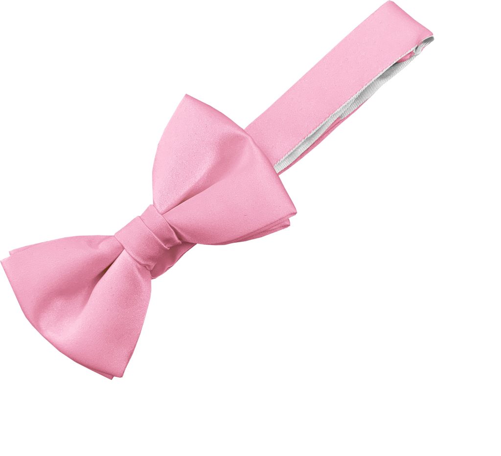 Baby Pink Satin Bow Tie