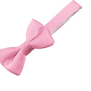 Baby Pink Satin Bow Tie