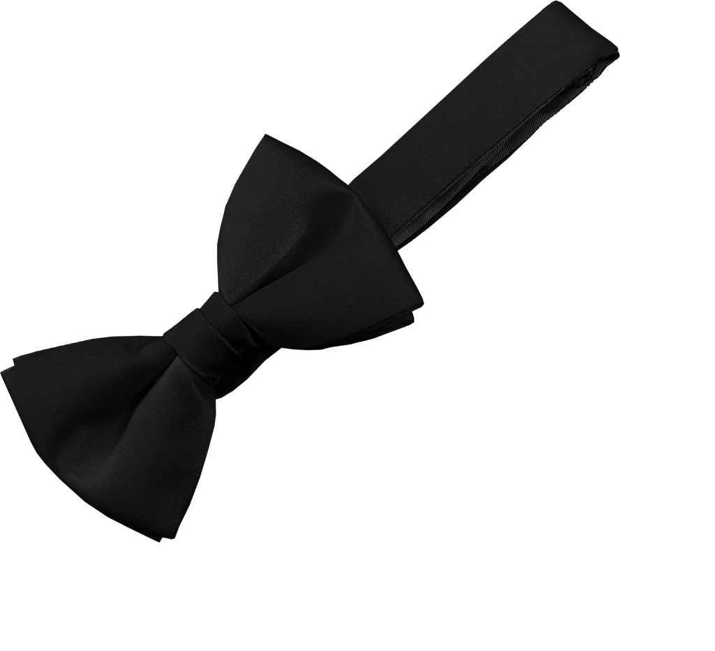 Satin Black Bow Tie