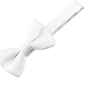 Satin White Italian Satin Wedding (Ready Tied) Bow Tie