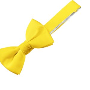 Satin Yellow Bow Tie
