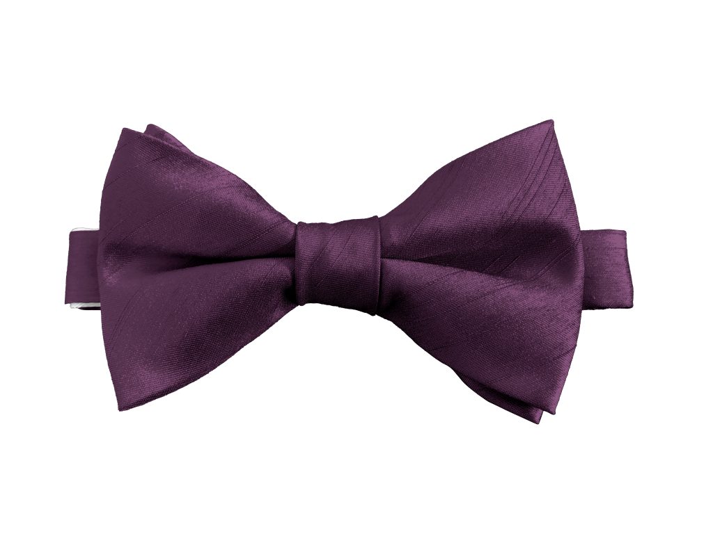 Prune Purple Dupion (Ready Tied) Bow Tie