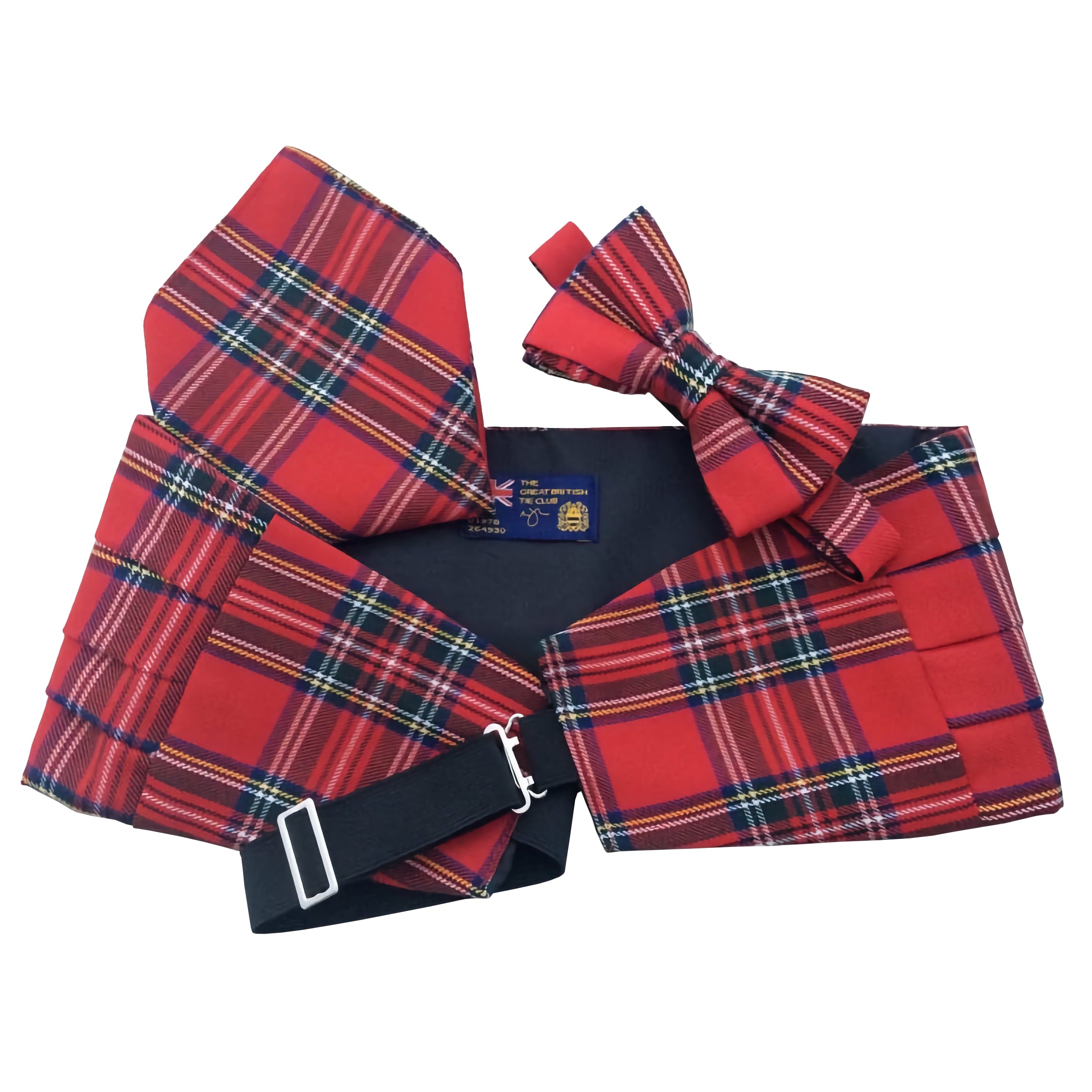 Royal Stewart Tartan Cummerbund and Bow Tie Set