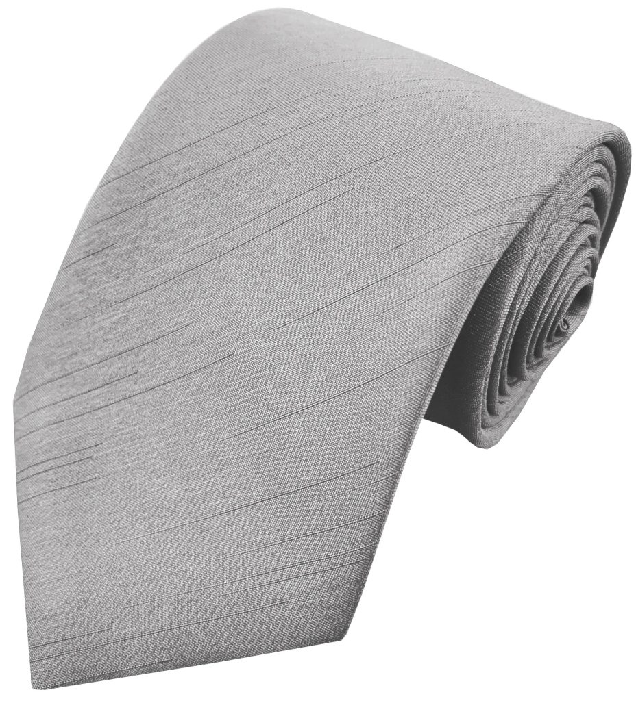 Gun Metal Silver Dupion Tie