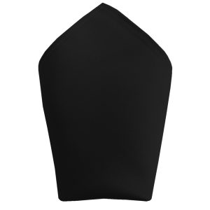 Satin Black Italian Satin Wedding 8 inch Hanky Pocket Square