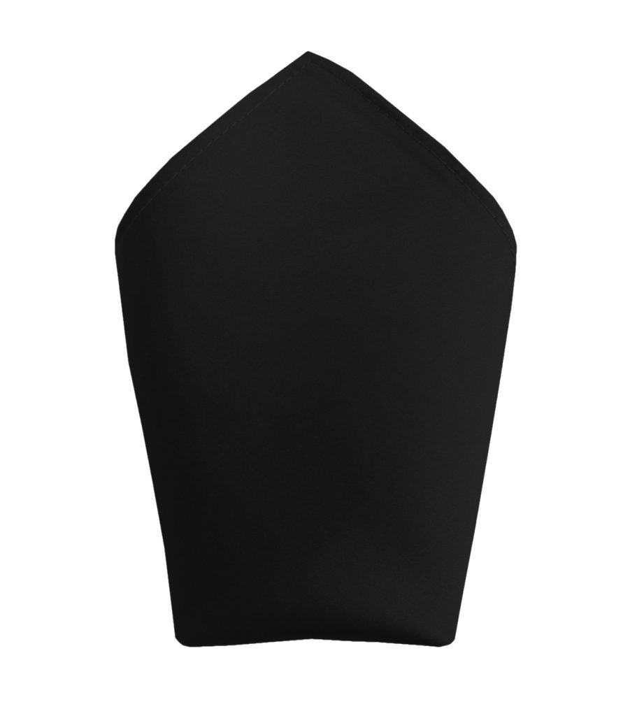 Satin Black Italian Satin Wedding 8 inch Hanky Pocket Square