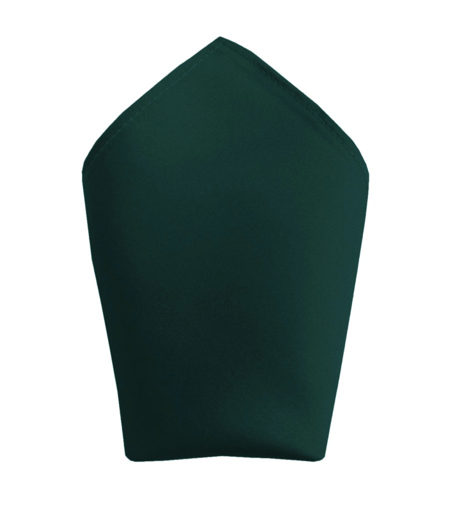 Satin Bottle Green Pocket Square