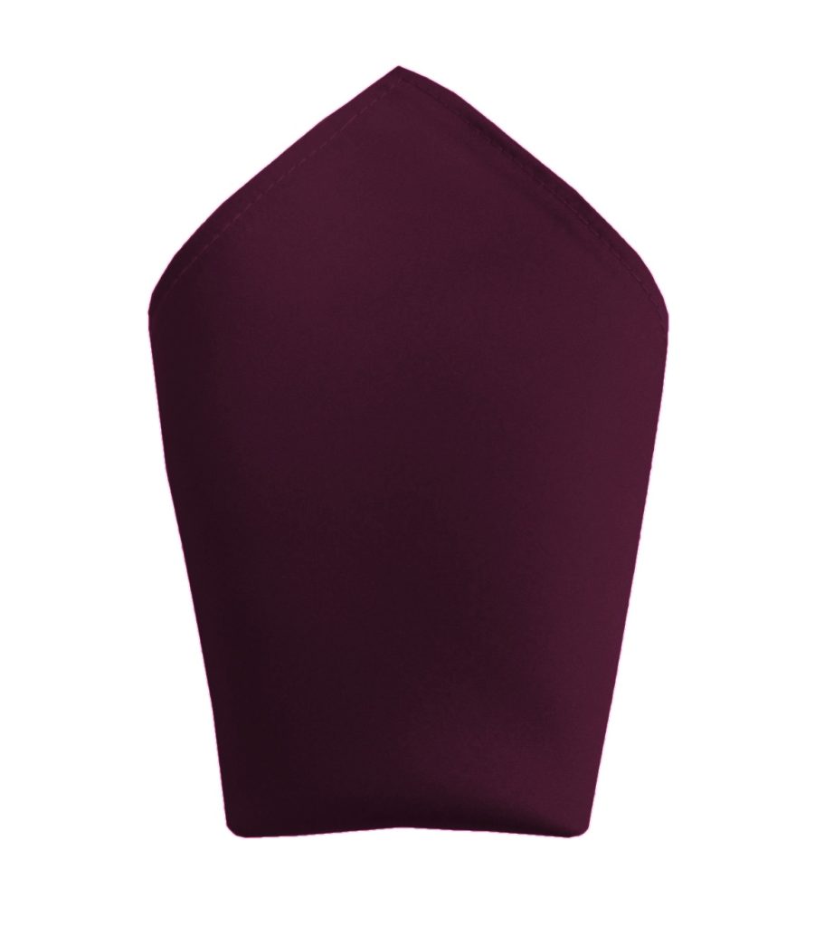 Satin Burgundy Italian Satin Wedding 8 inch Hanky Pocket Square