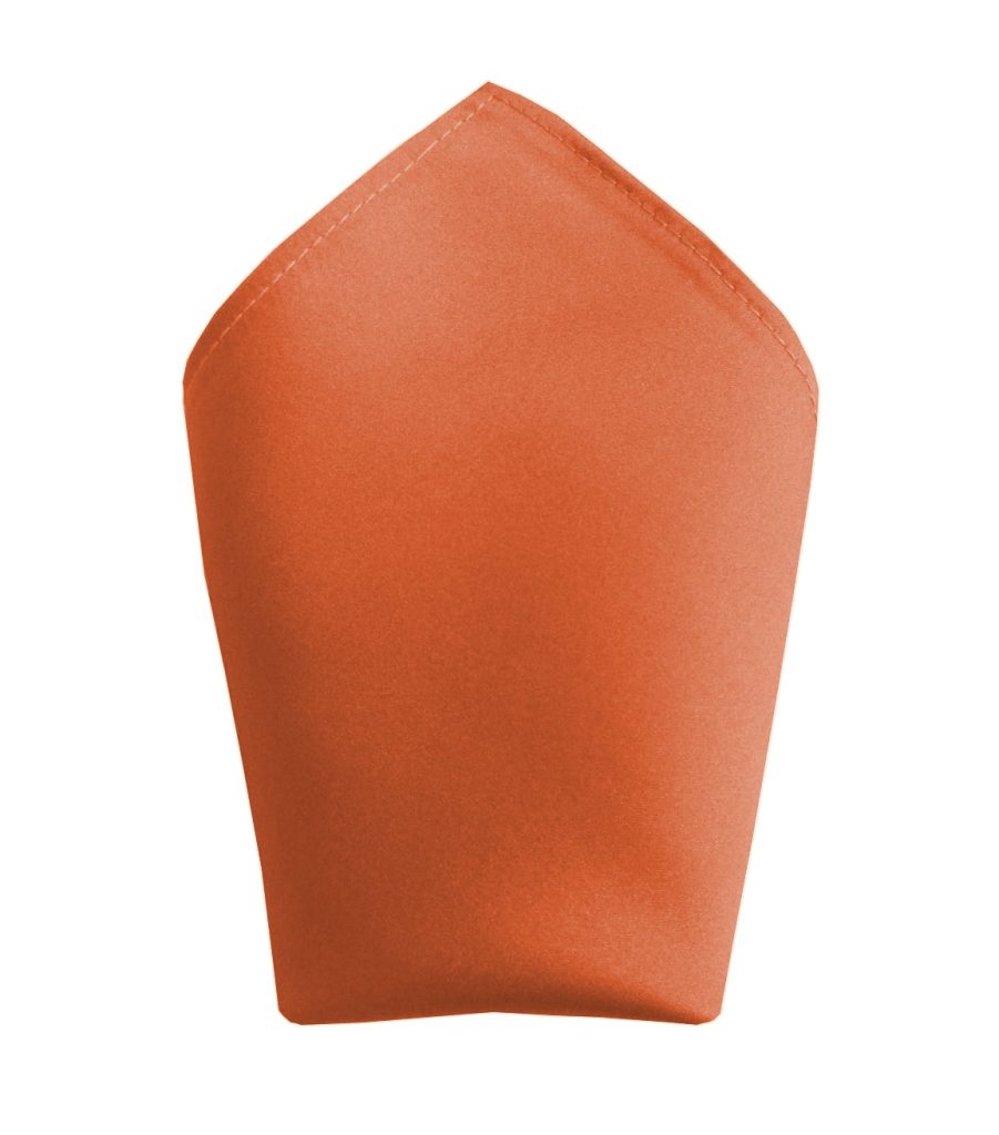 Satin Orange Pocket Square