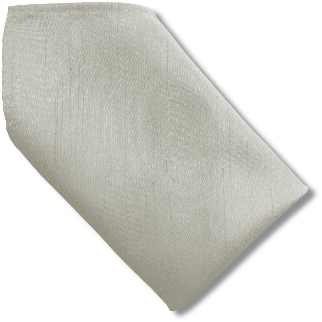 Ivory Dupion 8 inch Hanky Pocket Square