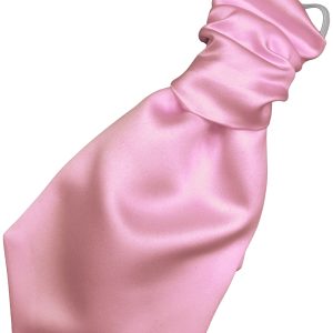 Satin Baby Pink Elastic Ruche Cravat