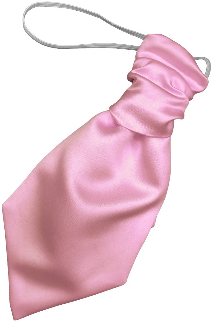 Satin Baby Pink Elastic Ruche Cravat