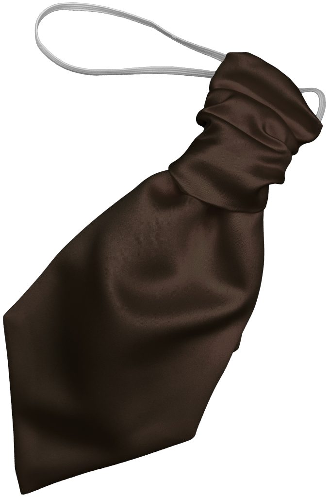 Satin Brown Elastic Ruche Cravat