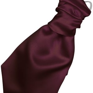 Satin Burgundy Elastic Ruche Cravat