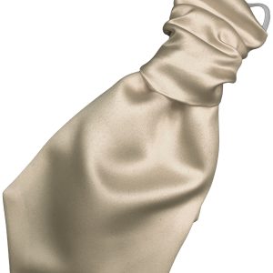 Satin Champagne Elastic Ruche Cravat