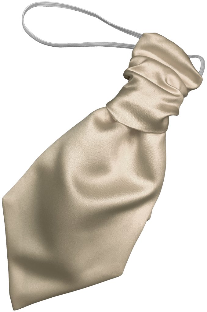 Satin Champagne Elastic Ruche Cravat