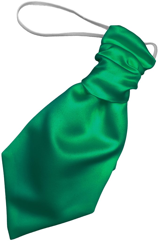 Satin Emerald Green Elastic Ruche Cravat