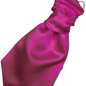 Satin Fuchsia Elastic Ruche Cravat