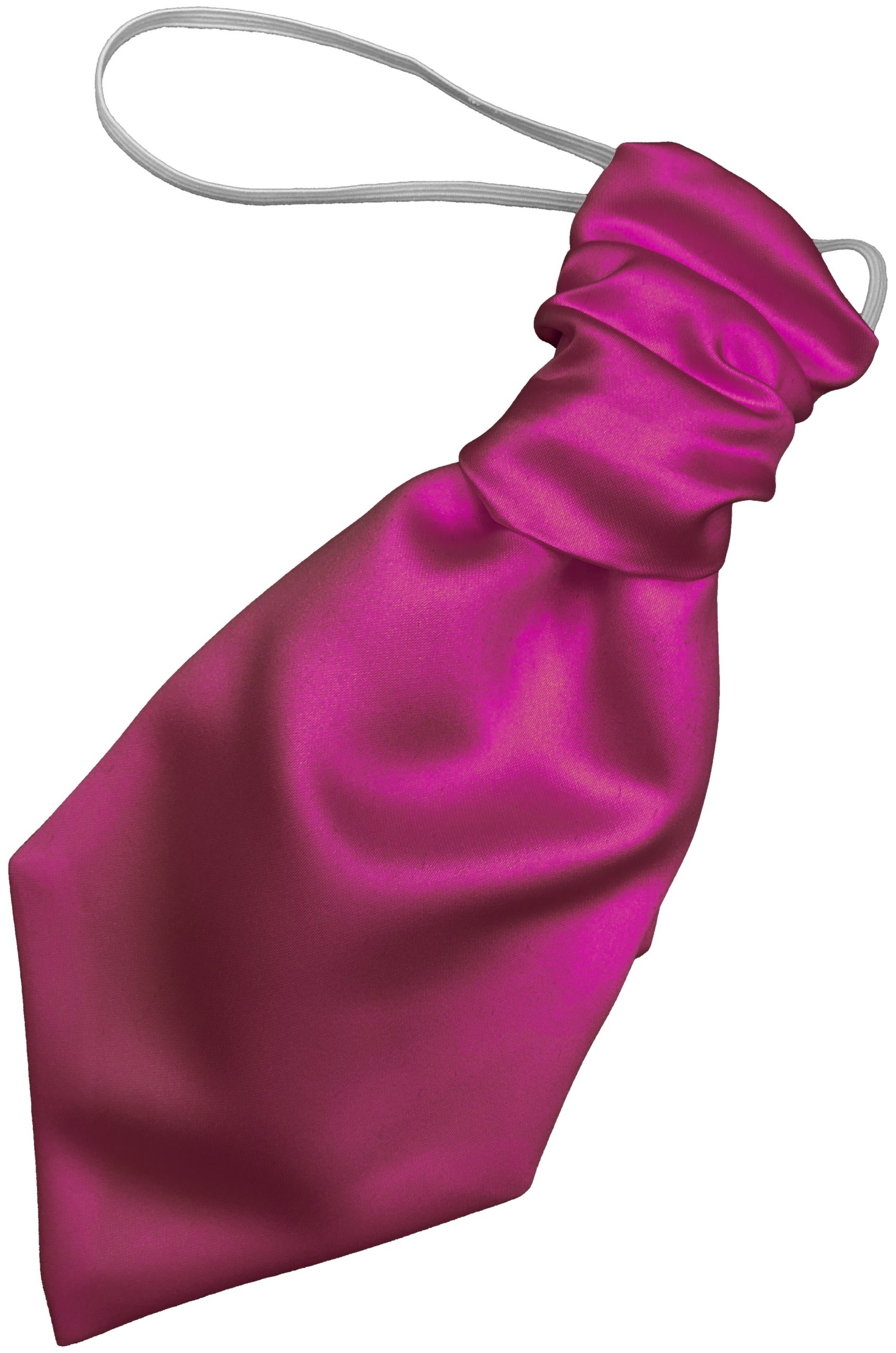 Satin Fuchsia Elastic Ruche Cravat