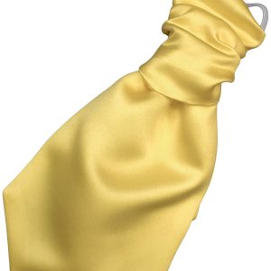 Satin Gold Elastic Ruche Cravat