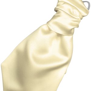 Satin Ivory Elastic Ruche Cravat