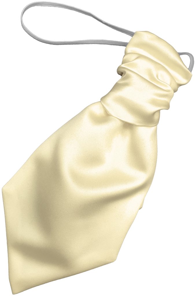 Satin Ivory Elastic Ruche Cravat