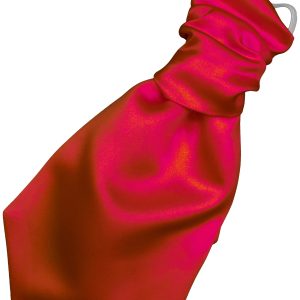 Satin Red Elastic Ruche Cravat