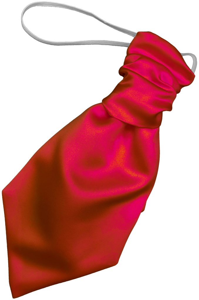 Satin Red Elastic Ruche Cravat