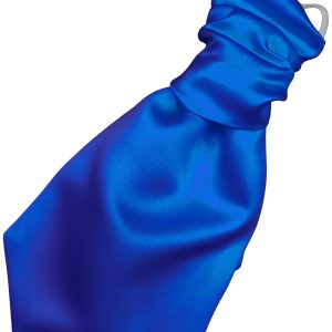 Satin Royal Blue Elastic Ruche Cravat