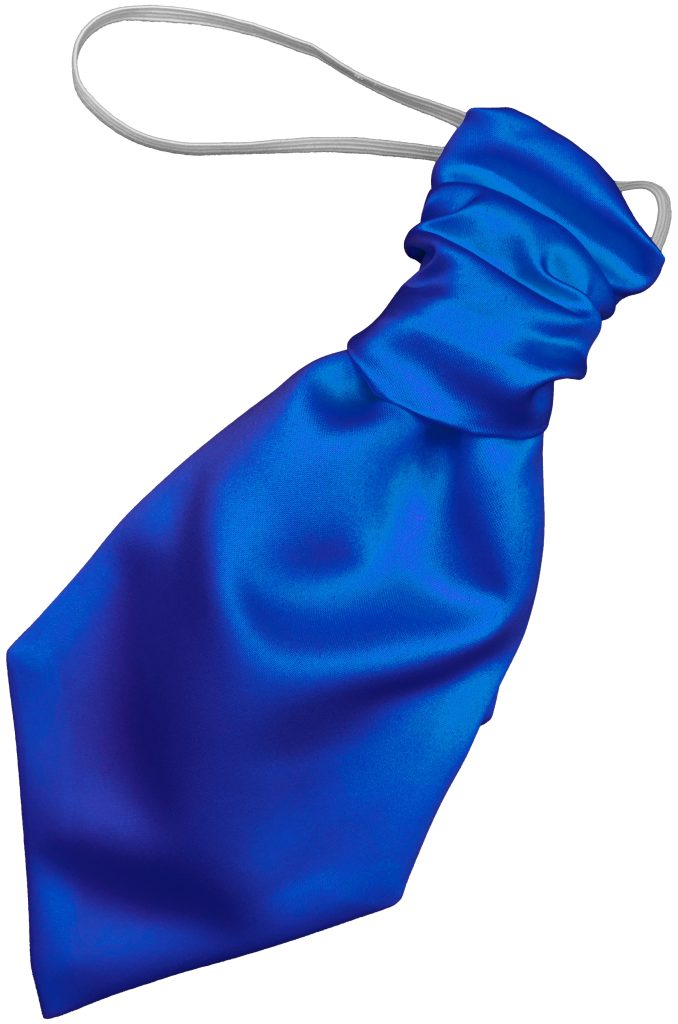 Satin Royal Blue Elastic Ruche Cravat