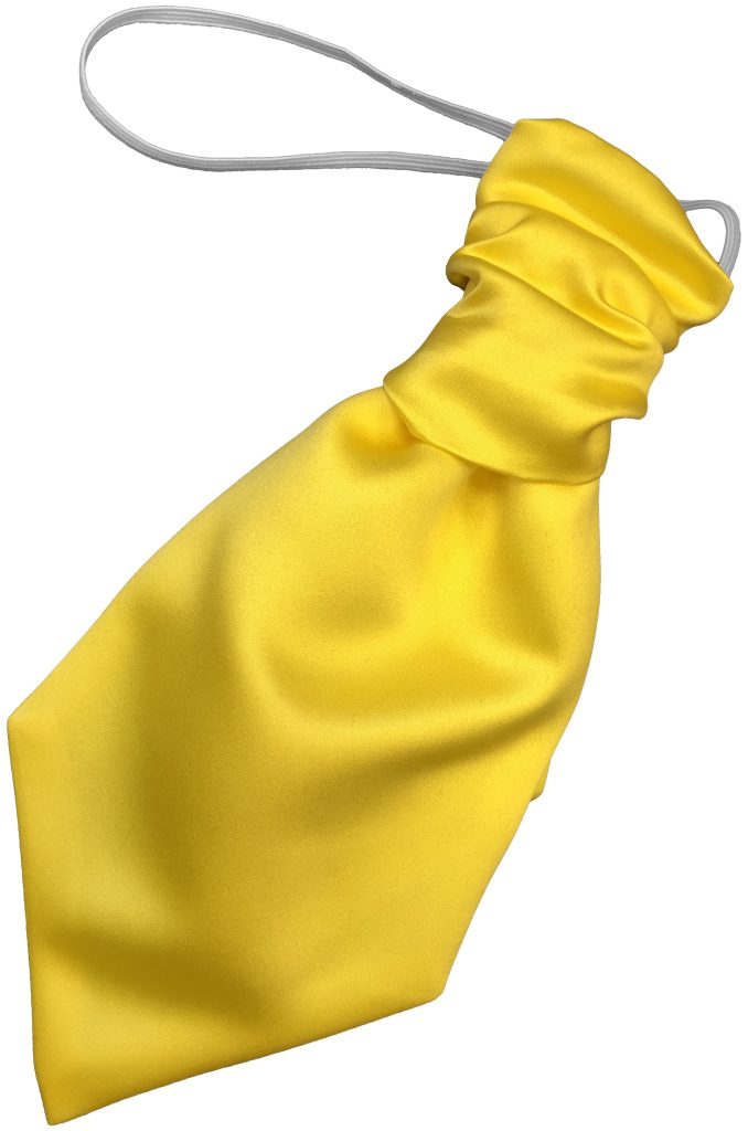 Satin Yellow Elastic Ruche Cravat