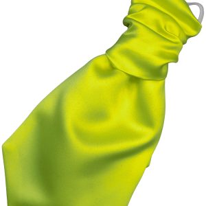 Satin Lime Elastic Ruche Cravat