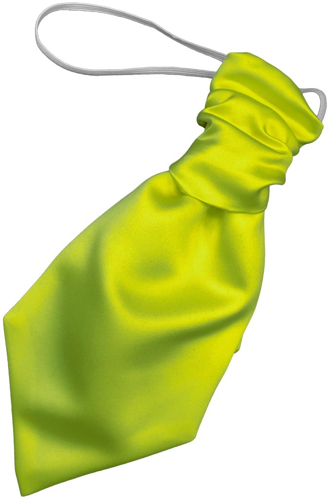 Satin Lime Elastic Ruche Cravat
